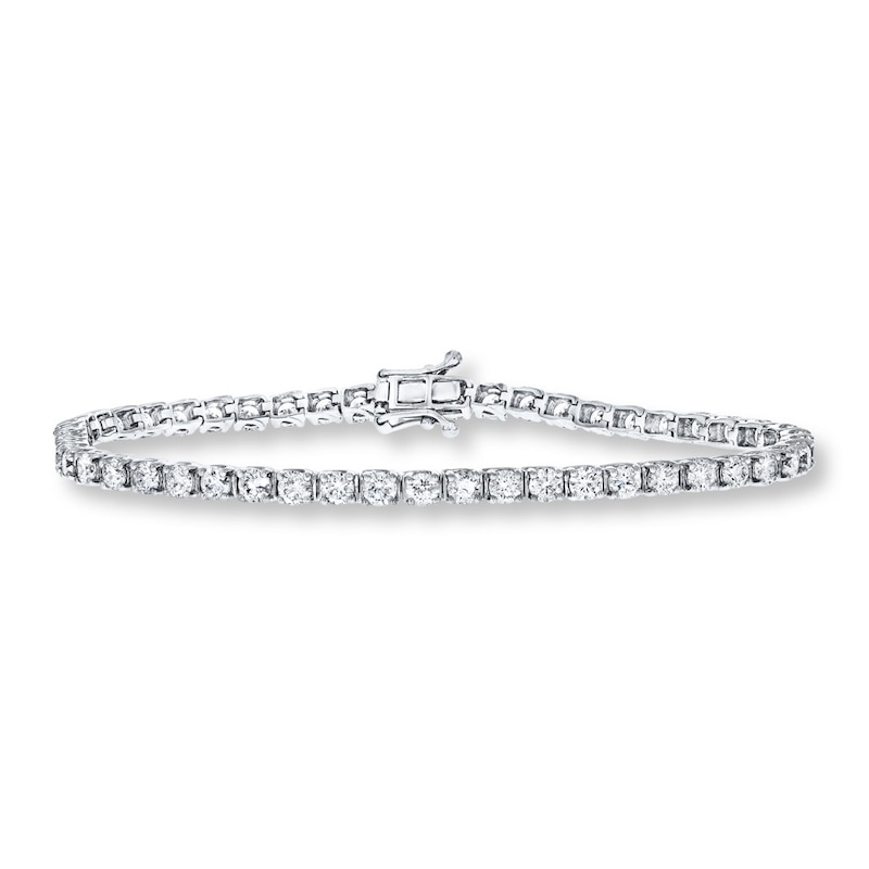 Main Image 1 of Diamond Tennis Bracelet 5 ct tw Round 14K White Gold