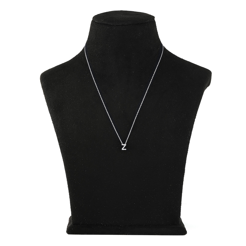 Main Image 3 of Diamond Initial Z Necklace 1/20 ct tw Round 10K White Gold