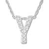 Thumbnail Image 0 of Diamond Initial Y Necklace 1/20 ct tw Round 10K White Gold