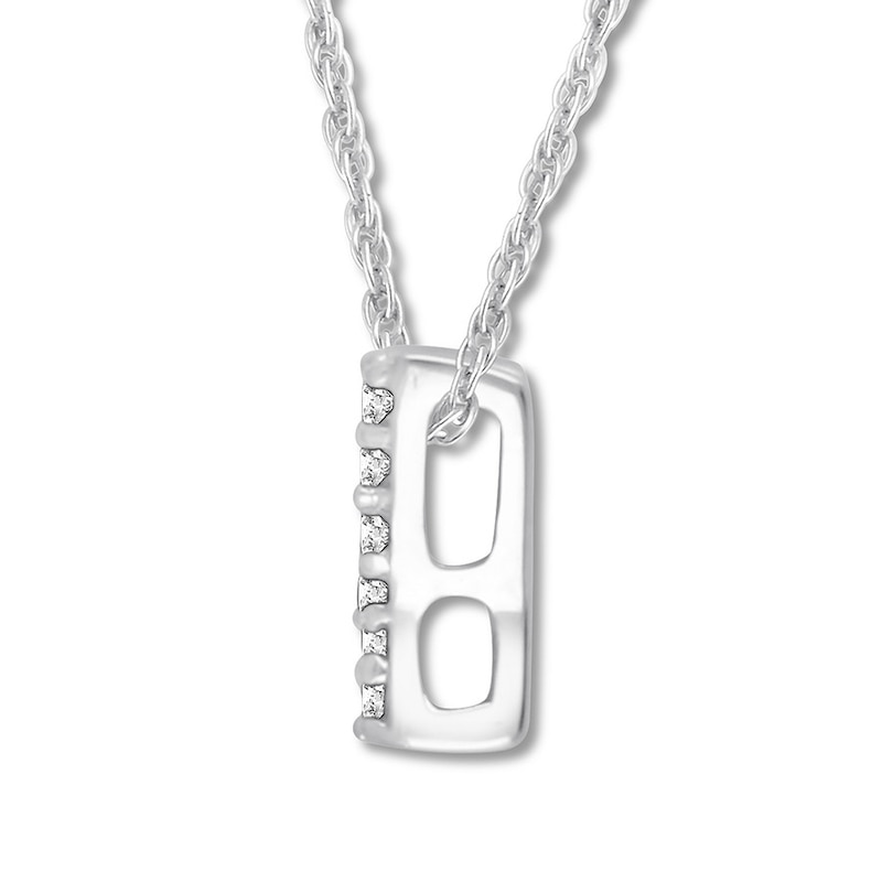 Diamond Initial Y Necklace 1/20 ct tw Round 10K White Gold