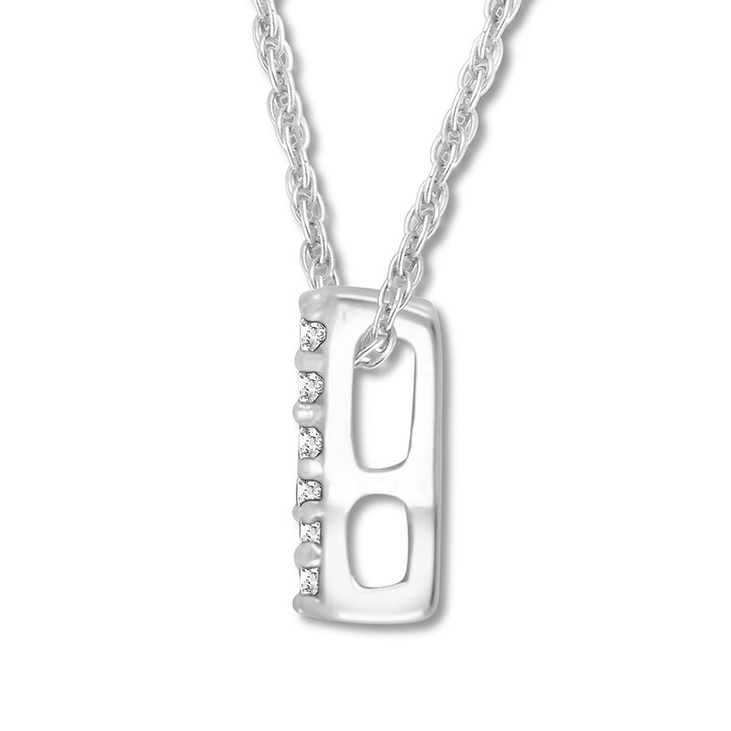 Main Image 2 of Diamond Initial Y Necklace 1/20 ct tw Round 10K White Gold