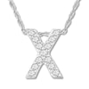 Thumbnail Image 1 of Diamond Initial X Necklace 1/20 ct tw Round 10K White Gold