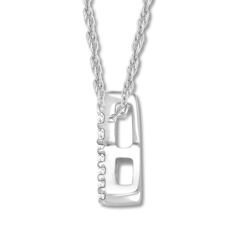 Main Image 2 of Diamond Initial X Necklace 1/20 ct tw Round 10K White Gold