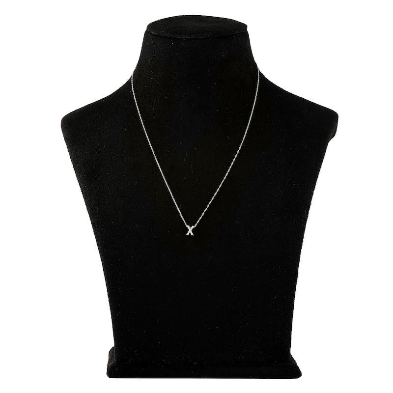 Main Image 3 of Diamond Initial X Necklace 1/20 ct tw Round 10K White Gold