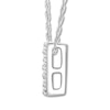 Thumbnail Image 2 of Diamond Initial V Necklace 1/20 ct tw Round 10K White Gold