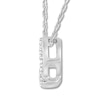 Thumbnail Image 2 of Diamond Initial Q Necklace 1/20 ct tw Round 10K White Gold