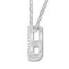 Thumbnail Image 1 of Diamond Initial Q Necklace 1/20 ct tw Round 10K White Gold