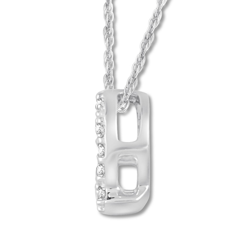 Main Image 2 of Diamond Initial Q Necklace 1/20 ct tw Round 10K White Gold