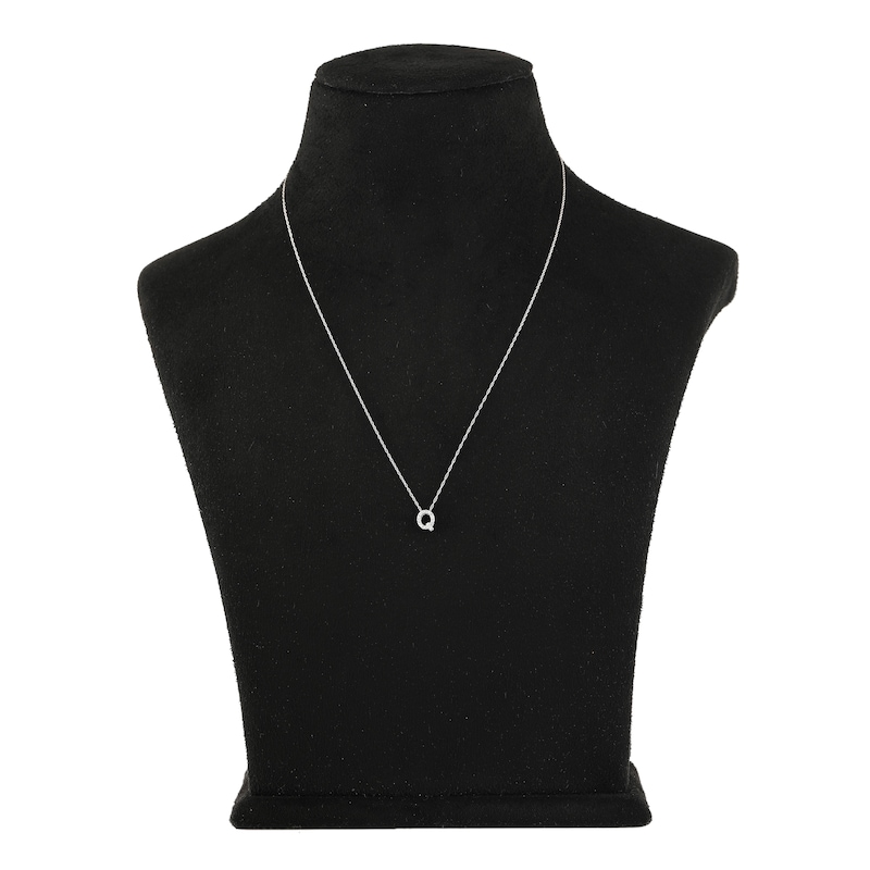 Main Image 3 of Diamond Initial Q Necklace 1/20 ct tw Round 10K White Gold