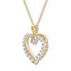 Thumbnail Image 2 of Diamond Heart Necklace 1 ct tw Round 14K Yellow Gold