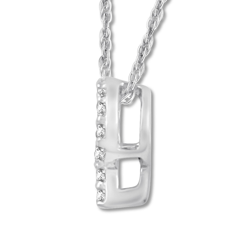 Main Image 2 of Diamond Initial P Necklace 1/20 ct tw Round 10K White Gold