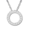 Thumbnail Image 1 of Diamond Initial O Necklace 1/20 ct tw Round 10K White Gold