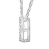 Thumbnail Image 2 of Diamond Initial O Necklace 1/20 ct tw Round 10K White Gold