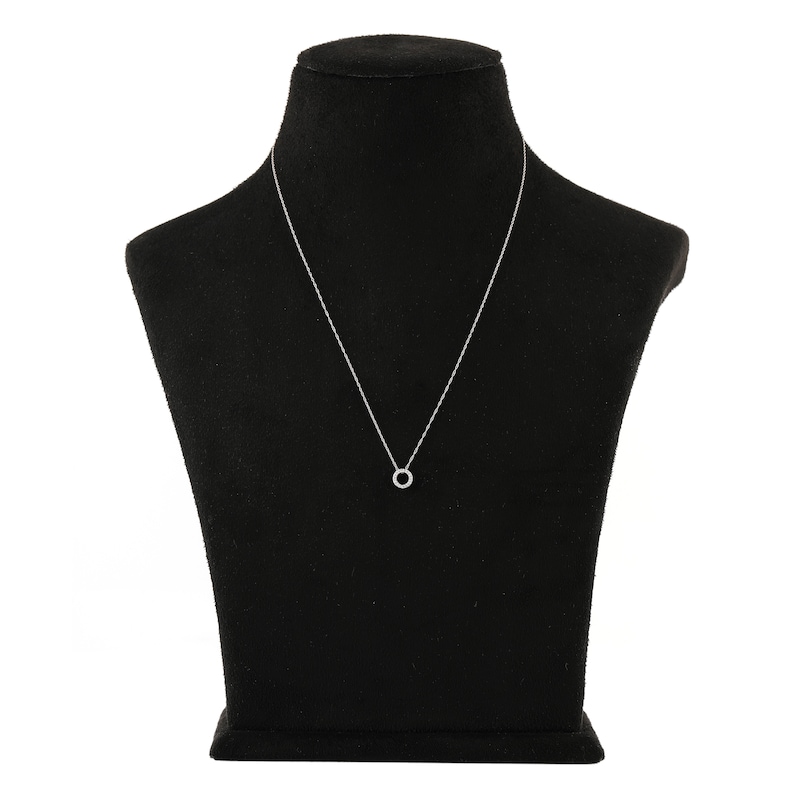 Main Image 3 of Diamond Initial O Necklace 1/20 ct tw Round 10K White Gold