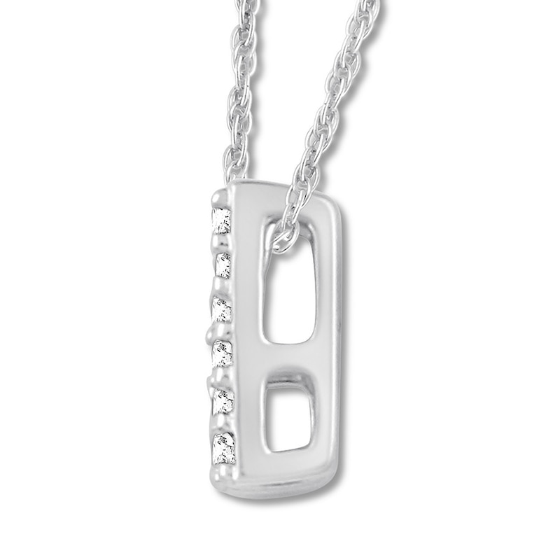 Main Image 2 of Diamond Initial N Necklace 1/20 ct tw Round 10K White Gold