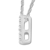 Thumbnail Image 1 of Diamond Initial M Necklace 1/20 ct tw Round 10K White Gold