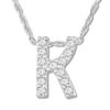 Thumbnail Image 1 of Diamond Initial K Necklace 1/20 ct tw Round 10K White Gold