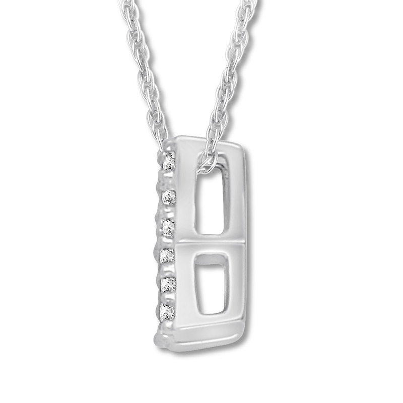 Main Image 2 of Diamond Initial K Necklace 1/20 ct tw Round 10K White Gold