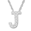 Thumbnail Image 1 of Diamond Initial J Necklace Round 10K White Gold