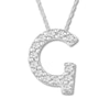 Thumbnail Image 1 of Diamond Initial G Necklace 1/20 ct tw Round 10K White Gold