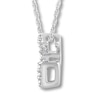 Thumbnail Image 1 of Diamond Initial G Necklace 1/20 ct tw Round 10K White Gold