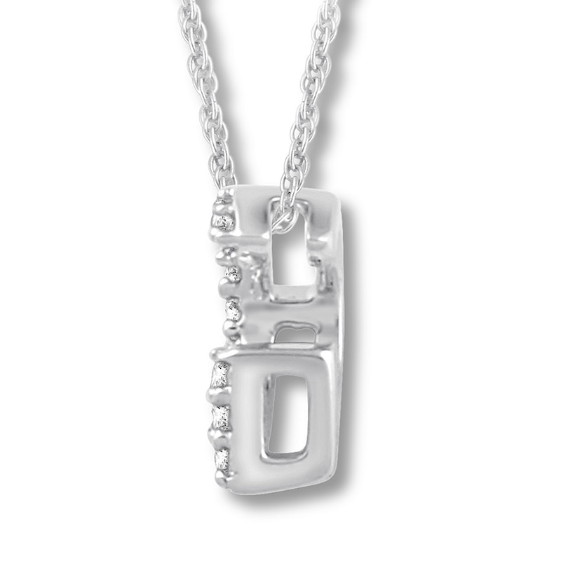 Main Image 2 of Diamond Initial G Necklace 1/20 ct tw Round 10K White Gold