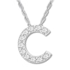 Thumbnail Image 1 of Diamond Initial C Necklace 1/20 ct tw Round 10K White Gold