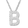 Thumbnail Image 1 of Diamond Initial B Necklace 1/20 ct tw Round 10K White Gold