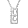 Thumbnail Image 1 of Diamond Initial B Necklace 1/20 ct tw Round 10K White Gold