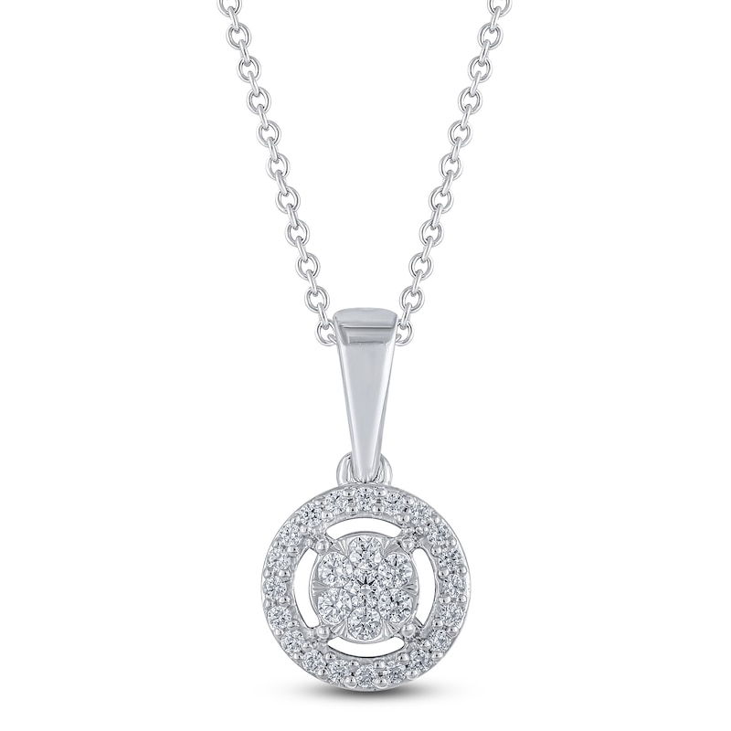 Diamond Necklace 1/6 ct tw Round 10K White Gold