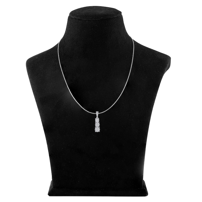Main Image 4 of Diamond Necklace 1/4 ct tw 10K White Gold