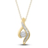 Thumbnail Image 0 of Diamond Necklace 1/6 ct tw Baguette/Round 10K Two-Tone Gold