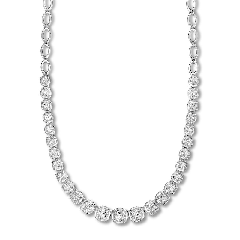 Diamond Choker Tennis Necklace 1 ct tw 14K White Gold | Jared