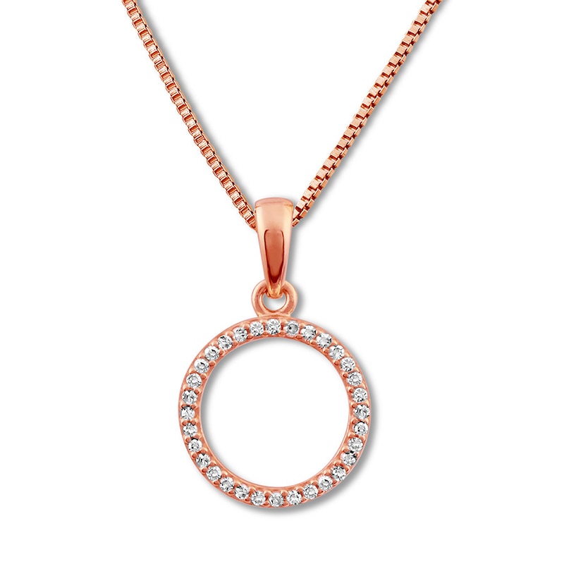 Diamond Circle Necklace 1/10 ct tw Round 10K Rose Gold