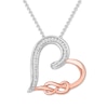 Thumbnail Image 0 of Diamond Heart Knot Necklace 1/15 ct tw Sterling Silver/10K Gold
