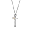 Thumbnail Image 1 of Diamond Cross Necklace 1/2 ct tw Round 14K White Gold