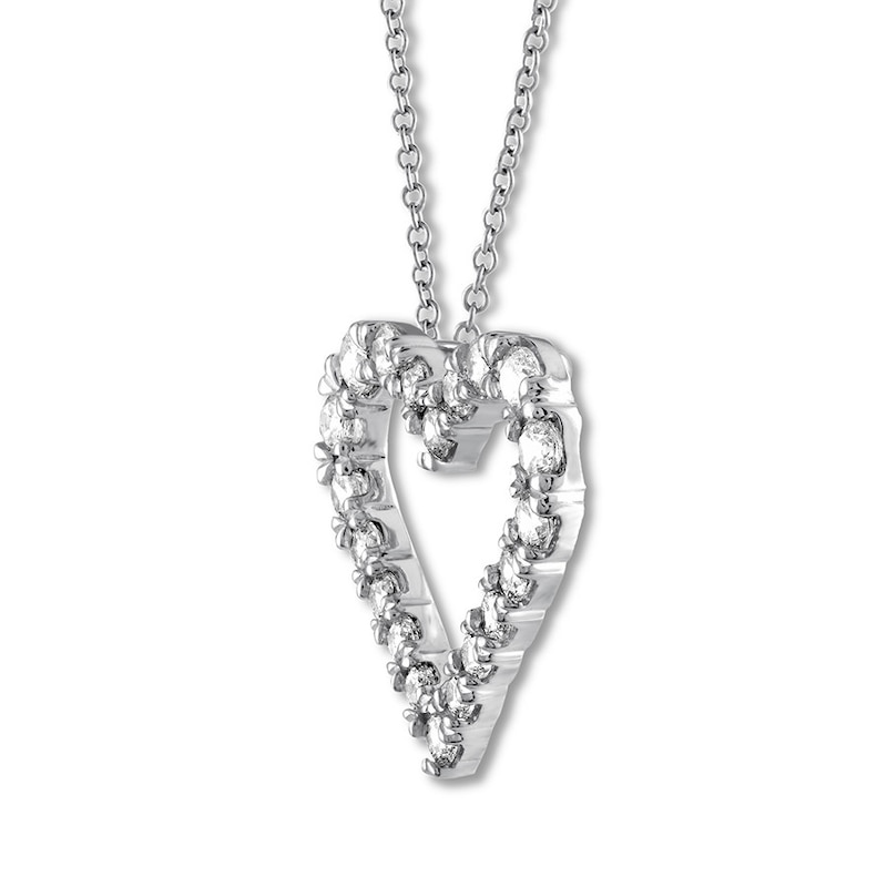 Main Image 2 of Diamond Heart Necklace 3/4 ct tw Round 14K White Gold
