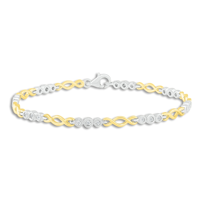 Main Image 1 of Diamond Bracelet 1/10 ct tw Round Sterling Silver/10K Gold