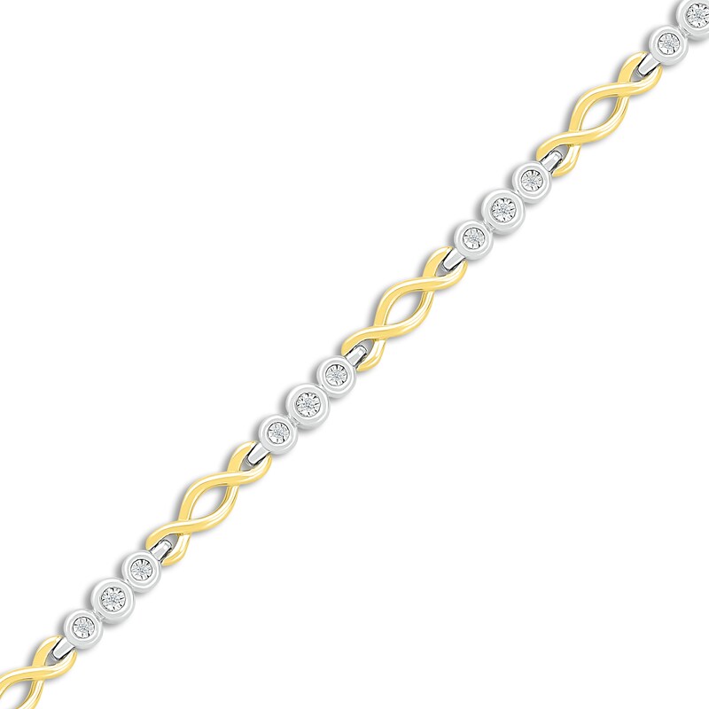 Diamond Bracelet 1/10 ct tw Round Sterling Silver/10K Gold