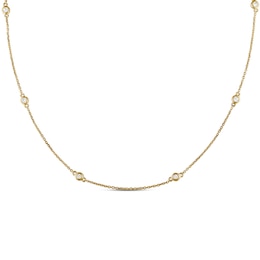 Diamond Station Necklace 1/4 carat tw Bezel-set 14K Yellow Gold