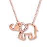 Thumbnail Image 0 of Elephant Necklace Diamond Accents 10K Rose Gold