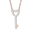 Thumbnail Image 0 of Heart Key Necklace 1/15 ct tw Diamonds 10K Rose Gold
