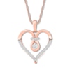 Thumbnail Image 1 of Diamond Heart Necklace 1/10 ct tw Round 10K Rose Gold
