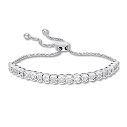 Diamond Bolo Bracelet 1 carat tw Round Sterling Silver