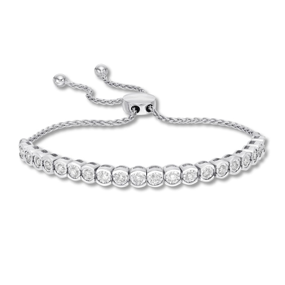 Diamond Bolo Bracelet 1 carat tw Round Sterling Silver