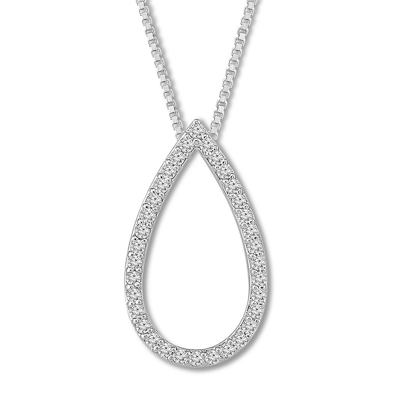 Main Image 2 of Black/White Diamond Necklace 1/2 ct tw 10K White Gold