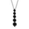 Thumbnail Image 3 of Black/White Diamond Necklace 1/2 ct tw 10K White Gold