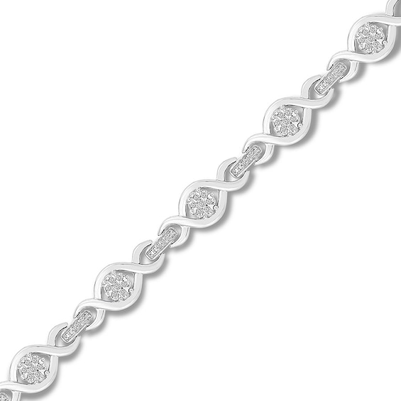 Diamond Bracelet 14 ct tw Round Sterling Silver