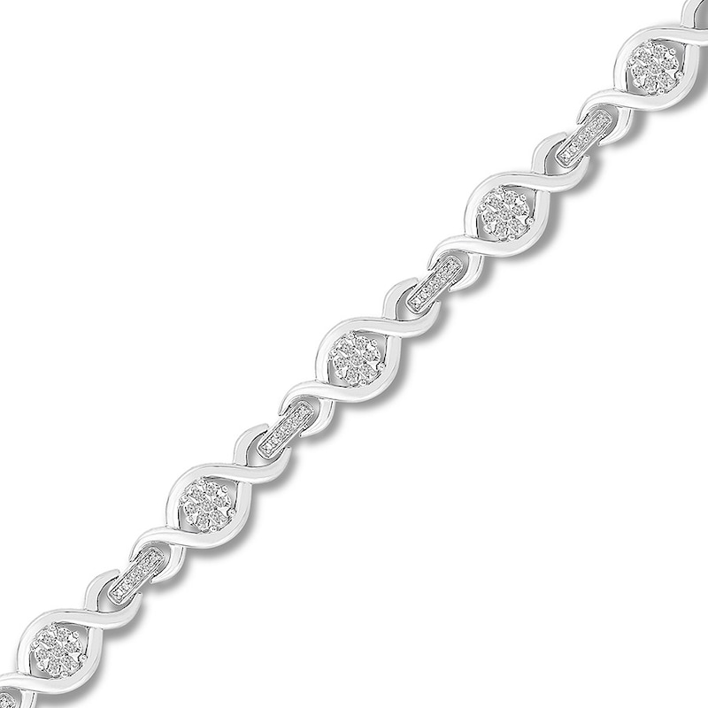 Main Image 1 of Diamond Bracelet 1/4 ct tw Round Sterling Silver