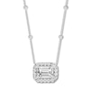 Thumbnail Image 0 of Diamond Necklace 1 ct tw Emerald-cut/Round 14K White Gold